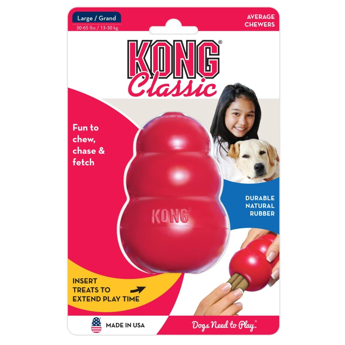 Kong Clasic Treat Dispensing Chewing Toy Large - Image 1
