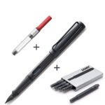 Lamy Safari Fountain Pen Charcoal Fine Nib 5 Black Ink Cartridges Z28 Converter