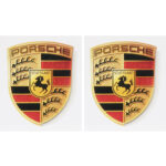 Porsche Crest Logo Stickers 65mm X 53mm Pack of 2