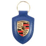 Porsche Crest Keychain Leather, Blue