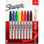Sharpie Permanent Markers, Fine Point, 8 Count