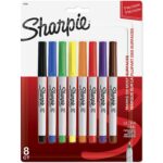Sharpie Permanent Markers, Ultra Fine Point, Assorted, 8 Count