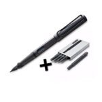 Lamy Safari Fountain Pen Umber  (17F) with 5 Black Ink Cartridges