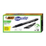 BIC Gel-ocity Retractable Gel Pen, Medium Point (0.7 mm), Black, 12-Count