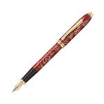 Cross Townsend Zodiac Fountain Pen with 23KT Gold-Plated Appointments and Solid 18KT Gold Fine Nib
