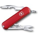 Victorinox Jetsetter Swiss Army Knife, Compact 7 Function Swiss Made Pocket Knife with Scissors, Magnetic Phillips Screwdriver and Key Ring – Red