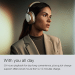Bowers & Wilkins Px8 Over-Ear Wireless Headphones, Advanced Active Noise Cancellation, Luxurious Materials, 30-Hour Battery Life, 15-Min Quick Charging, Tan - Image 2
