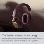 Bowers & Wilkins Px8 Over-Ear Wireless Headphones, Advanced Active Noise Cancellation, Luxurious Materials, 30-Hour Battery Life, 15-Min Quick Charging, Royal Burgundy - Image 2