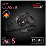 FLEXI New Classic Cord Retractable Dog Leash for Small Dogs up to 33 lbs. – 26 ft., Black | Tangle-Free Pet Walking Leash with One-Handed Brake, Pause, Lock|German Quality Product - Image 2