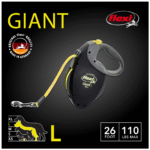 FLEXI Giant Tape Retractable Dog Leashes for Large Dogs Upto 110 lbs. – 26 ft., Black | Tangle Free Pet Walking Leash with One-Handed Brake, Pause, Lock | German Quality Product - Image 2