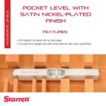 STARRETT 135A Pocket Level with Satin Nickel-Plated Finish - Image 3